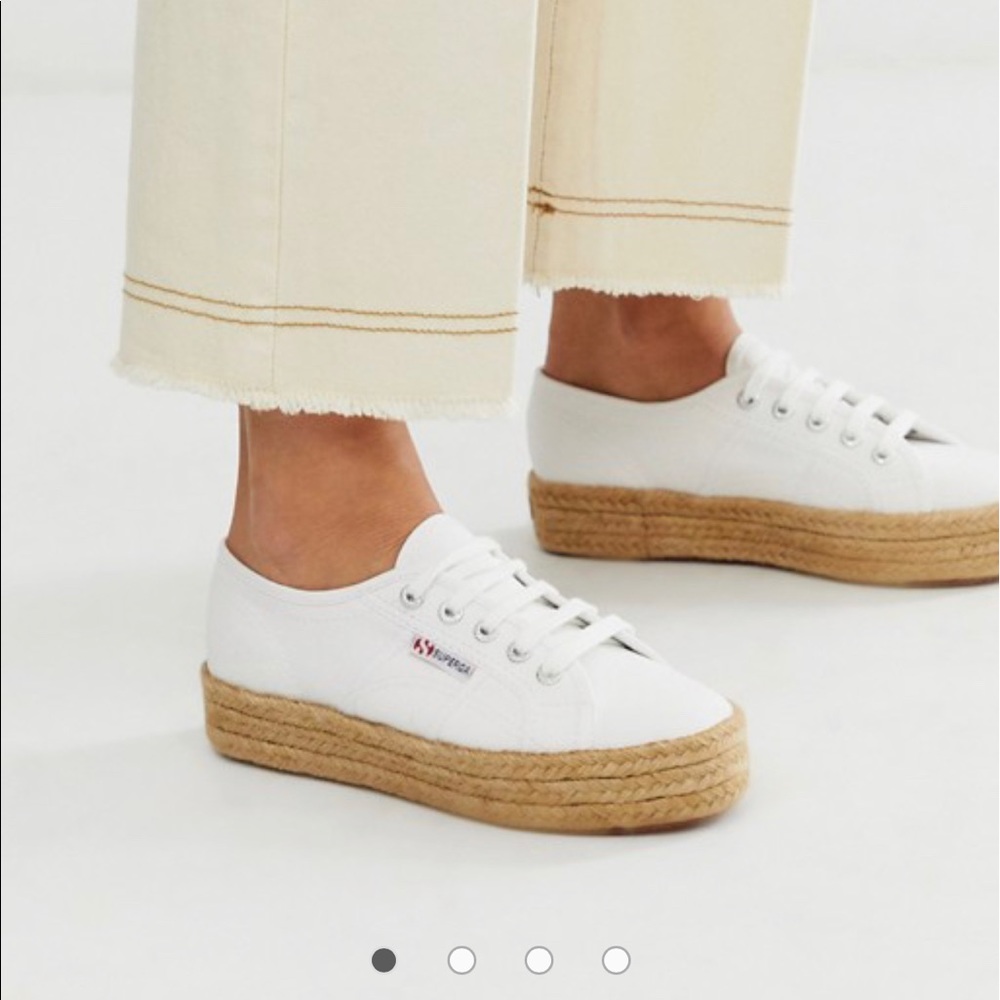 Superga 2790 Espadrille Flatform Sneakers in White